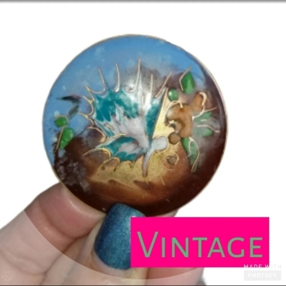 Vintage cloisinee/ enamel brooch‎ - Picture 1 of 5